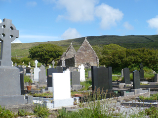 ruins and newer graves