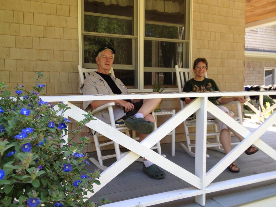 enjoying ensworth's porch