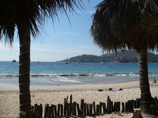 View from lounge chair on beach